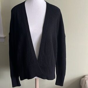 GAP for good V back textured long sleeve open front knit sweater cardigan